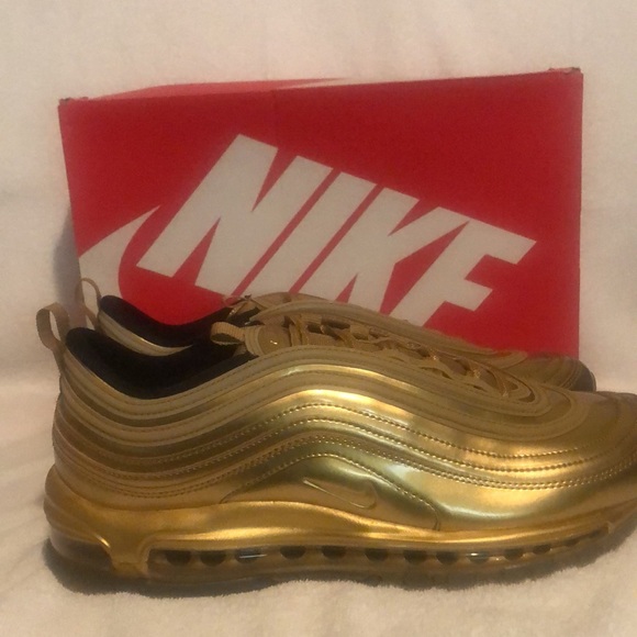 Air Max 97 QS Gold Color Size 10.5 One Of The Best Shoe Nike Ever Made.